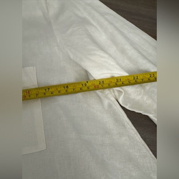 Anthropologie Pilcro Women's Cream Linen Blend Button-Down Shirt Size Small - Picture 9 of 11